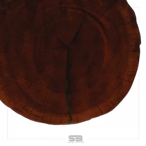 Mesa Resinada de Centro/ Cabeceira ZAGREB - Madeira Maciça e Pés de ferro Diâmetro 47 CM  